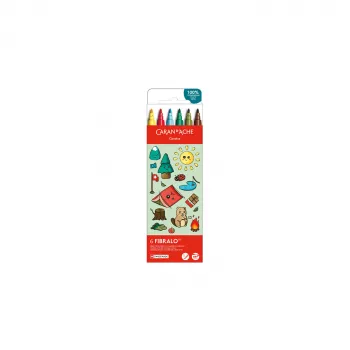 Caran d'Ache Fibralo Kawaii marcadores de fibra Swiss, conjunto de 6, tinta à base de água 185.804