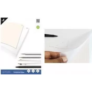KANGARO bloco de papel vegetal A4, 24 folhas 80 g/m² + 1 folha de papel milimétrico, colado K-770300