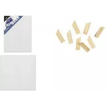 KANGARO Tela sobre moldura 300 x 300 mm, 100% algodão 380 g/m², 3 camadas de gesso, pack de 4 (K-810041)