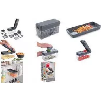 Metaltex 12-in-1 cortador de legumes e frutas Slice-Cube, cinzento 194850000