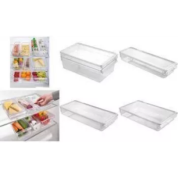 Metaltex organizador Frigo-System, pequeno, com tampa, transparente, poliestireno PS, 1 unid. (235412000)