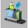 Metaltex Tidytex organizador de lava-loiça, plástico, cinzento, 2 suportes extraíveis para esponjas e panos de cozinha 297530109
