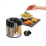 Metaltex Spice 8 porta-especiarias rotativo, redondo, preto, com 8 frascos de vidro vazios 252876080