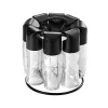 Metaltex Spice 8 porta-especiarias rotativo, redondo, preto, com 8 frascos de vidro vazios 252876080