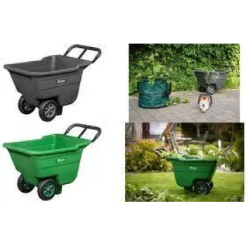 Carrinho de mão de jardim Bradas HANDY-GO 90 L verde, capacidade de carga 150 kg, cuba de plástico, estrutura de aço, roda pneumática TQ-WB090GR