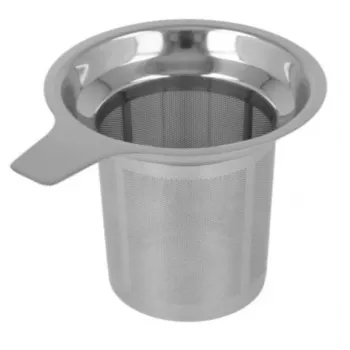 Coador de chá grande Metaltex, aço inoxidável, filtro microperfurado cortado a laser, encaixa em chávenas e copos 253835010