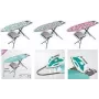 Tábua de passar a ferro METALTEX Antares, antracite, superfície de metal expandido almofadada permeável ao vapor, dobrável com suporte para ferro de engomar 418041080
