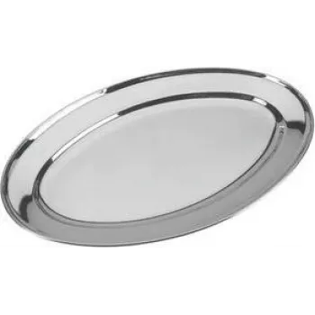 Travessa oval Metaltex, aço inoxidável, polido de alto brilho, 300 mm de largura, prateado, adequada para máquina de lavar louça, 1 unid. 690715010