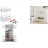 Toalheiro duplo Metaltex Reflex LUXY com prateleira, montagem por ventosa VacuumFix, prateado 403342000