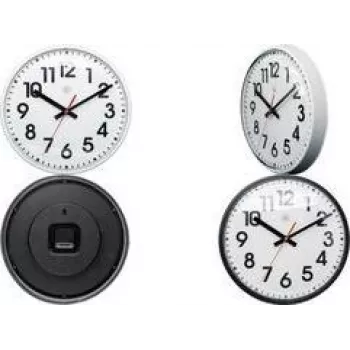 Relógio de parede de quartzo NEXTIME NXT 260 mm caixa preta mostrador branco 7308ZW