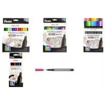 Pentel Arts Pointliner conjunto de canetas fineliner, 0,4 mm, várias cores, pack de 6 S40-6