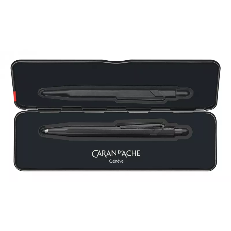 CARAN D'ACHE Fixpencil BLACK CODE porta-minas, 2 mm, corpo hexagonal em alumínio preto mate 22.496