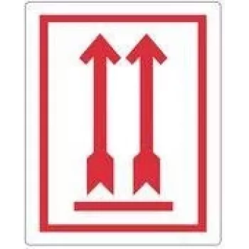 rillprint 76840 etiqueta de aviso THIS SIDE UP! DO NOT TIP, permanente, branco/vermelho