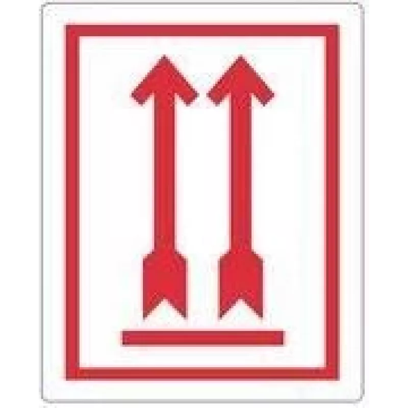 rillprint 76840 etiqueta de aviso THIS SIDE UP! DO NOT TIP, permanente, branco/vermelho