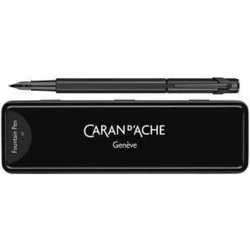 Caran d'Ache 849 Black Code Caneta de tinta permanente, aparo médio, Preto mate 840.496
