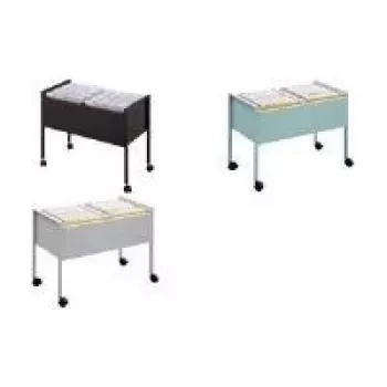 DURABLE ECONOMY DUO 100 A4 carrinho de arquivo suspenso, 2 níveis, capacidade para 100 ficheiros, preto 308223