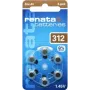 Renata ZA312 Pilha de zinco-ar para aparelhos auditivos PR41 165 mAh 1,4 V pack de 6 ZA312.DP6 0HG