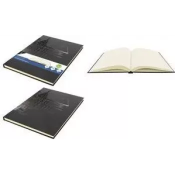 KANGARO Caderno de esboços A4, 80 folhas, 140 g/m², branco creme, sem ácido, capa dura, preto K-5566