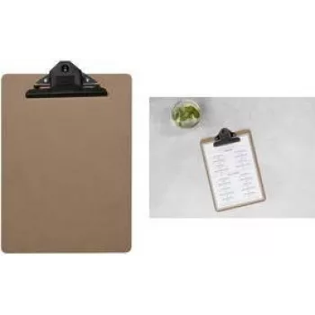 Europel Prancheta para menus A4, MDF natural, mola metálica, cantos arredondados, 1 unid. (197001)