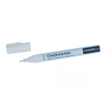 EUROPEL Marcador de giz 3 mm, branco, ponta redonda ou cunha, embalagem blister (1 unid.) 356508