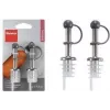 Bico vertedor de garrafa Metaltex em aço inoxidável, conjunto de 2 peças com tampões de PE, vertedura controlada para óleo, vinagre, molhos 257100080