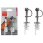 Bico vertedor de garrafa Metaltex em aço inoxidável, conjunto de 2 peças com tampões de PE, vertedura controlada para óleo, vinagre, molhos 257100080