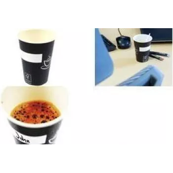 Copo de papel KANGARO Eco 180 ml preto/branco para bebidas quentes e frias (1 unid.) K-157001