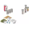 Conjunto de 3 dispensadores de especiarias Metaltex Shake Line, vidro com tampas giratórias em aço inoxidável e plástico, 100 ml cada 259851000