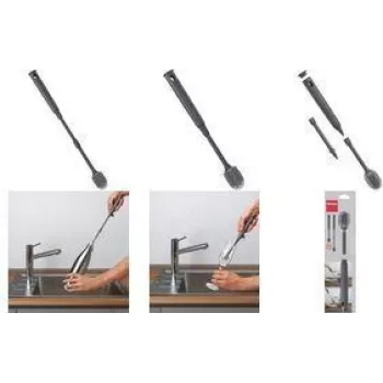 Escova de garrafa ajustável Metaltex Brush-Up, cinzenta, 300-400 mm, cerdas de silicone, cabo de PP 297612000