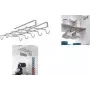 Suporte de canecas sob armário My-Mug Metaltex, prateado metálico, 6 canecas, metal revestido resistente à ferrugem, sem perfuração 364928039