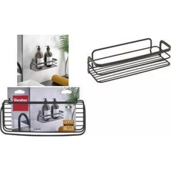 Prateleira de parede 1 nível Origin LAVA Metaltex, metal com revestimento Touch-Therm, preto 401104000