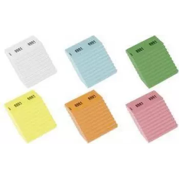 KANGARO K-701112 Números de bengaleiro numerados 1-1000, 105 x 42 mm, verde, papel 70 g/m², bloco colado com 1000 unid.