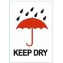 RILLPRINT Etiquetas de aviso adesivas permanentes KEEP DRY, branco/vermelho/preto, 74 x 105 mm, 500 etiquetas por rolo 76960