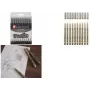 SAKURA Pigma Micron Conjunto de canetas fineliner, 10 preto, espessuras de traço 0,15–0,70 mm, POXSDK10A