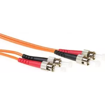 ACT Cabo de patch de fibra ótica 0,5m LSZH Multimodo 62,5/125 OM1 Duplex ST/ST (RL1000)