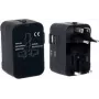 PAVO Adaptador de viagem universal com função de carregamento USB (US/AU/EU/UK), preto 8025329