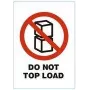 RILLPRINT Etiquetas de aviso autoadesivas DO NOT TOP LOAD, brancas com texto vermelho/preto, 74 x 105 mm, 500 etiquetas por rolo 76950