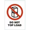 RILLPRINT Etiquetas de aviso autoadesivas DO NOT TOP LOAD, brancas com texto vermelho/preto, 74 x 105 mm, 500 etiquetas por rolo 76950