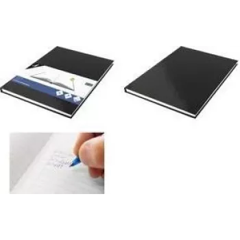 KANGARO K-5520 Caderno A4, 80 folhas, pautado, capa dura preta, 80 g/m²