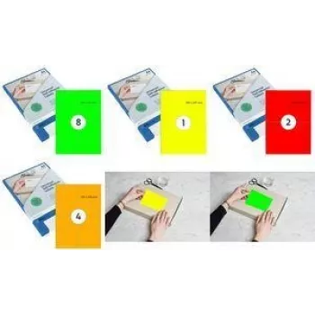 RILLPRINT B84212 Etiquetas fluorescentes 70 x 37 mm vermelho autoadesivas para impressoras de jato de tinta, laser e laser a cores 600 etiquetas