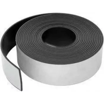 RILLPRINT Fita magnética, 50 mm x 5 m, branca, 0,6 mm de espessura, autoadesiva, flexível, cortável, escrevível, removível, reutilizável 89403