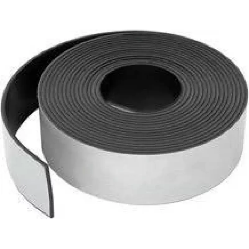 RILLPRINT Fita magnética, 50 mm x 5 m, branca, 0,6 mm de espessura, autoadesiva, flexível, cortável, escrevível, removível, reutilizável 89403