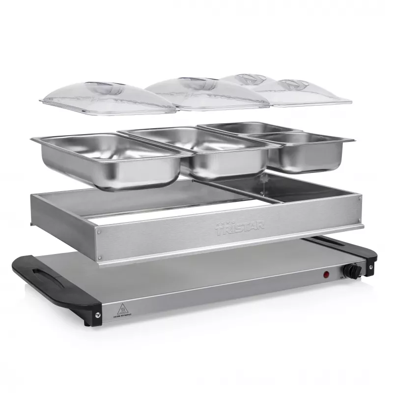 Tristar BP-6285 aquecedor de buffet, 300 W, aço inoxidável