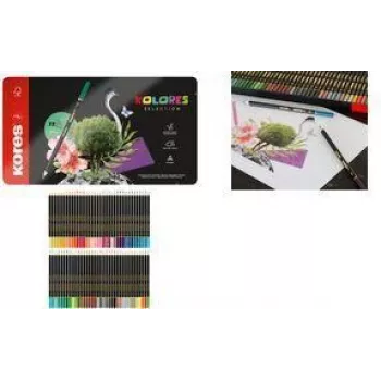 Kores KOLORES SELECTION Lápis de cor triangulares, conjunto de 72 peças em estojo de madeira de tília BB93372