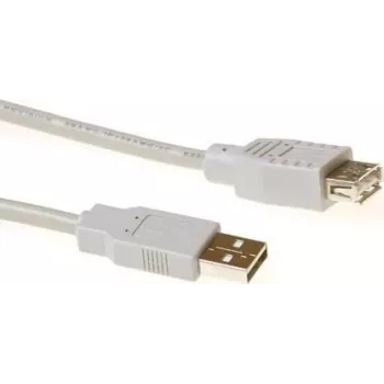 Cabo de extensão USB 2.0 ACT SB2198 USB-A ficha macho para USB-A conector fêmea, 1,8 m, marfim
