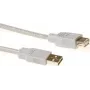 Cabo de extensão USB 2.0 ACT SB2198 USB-A ficha macho para USB-A conector fêmea, 1,8 m, marfim