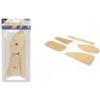 Conjunto de espátulas de madeira Kangaro para barro, 5 peças para moldar, raspar e alisar barro ou porcelana (K-840101)