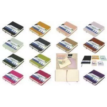 Caderno de esboços Kangaro K-861202, 80 folhas, 120 x 120 mm, capa dura PU rosa antigo, papel creme 140 g/m²