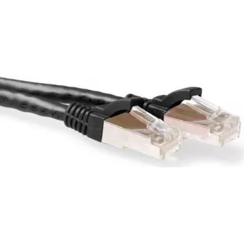 Cabo de rede patch LSZH S/FTP CAT6A Snagless preto 10m ACT FB7910