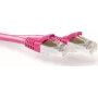 Cabo de rede patch LSZH S/FTP CAT6A Snagless rosa 0,5m RJ45 ACT (FB8800)
